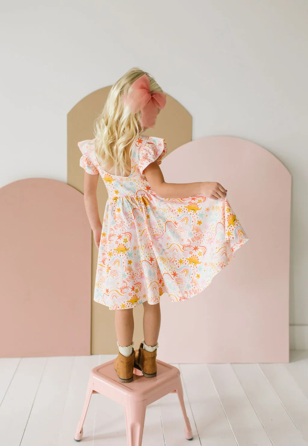 Olivia Twirl Dress in Dreamy Dino